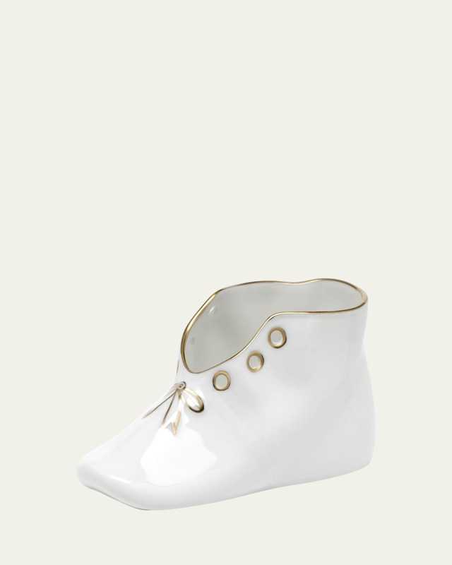 Golden Edge Porcelain Baby Shoe Keepsake